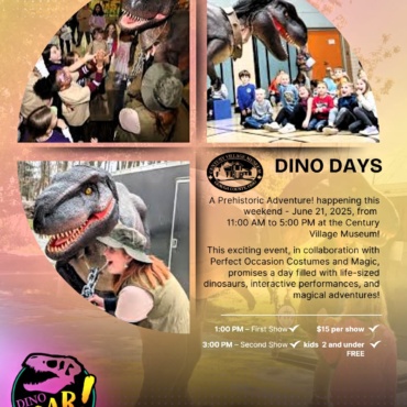 PRESS RELEASE FROM THE GEAUGA COUNTY HISTORICAL SOCIETY: DINO DAYS